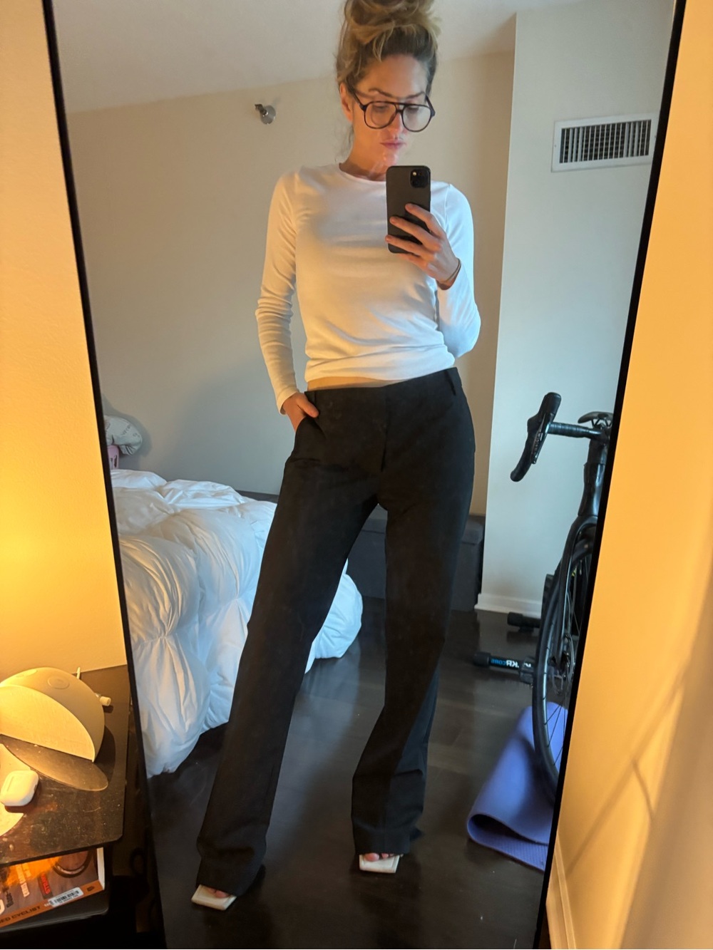 Tibi Effie Black Wide-Leg Dress Pants